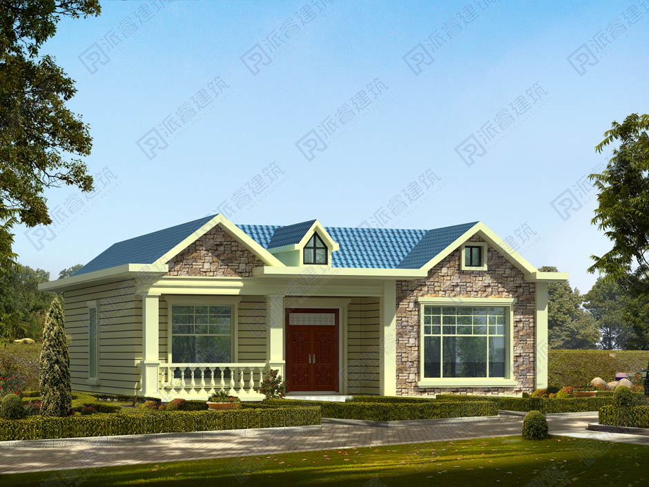 PR250-农村自建房一层平房设计图_适合养老房屋设计图