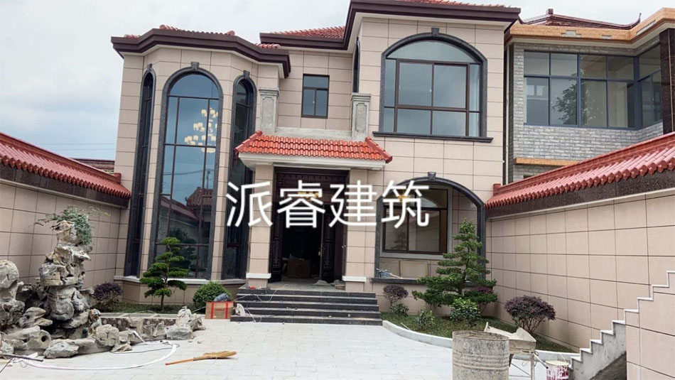 四川绵阳-150平农村自建欧式别墅设计图纸,复式大落地窗