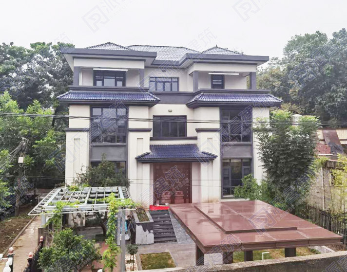河南-郑州 农村新中式独栋别墅设计实景图片-X075