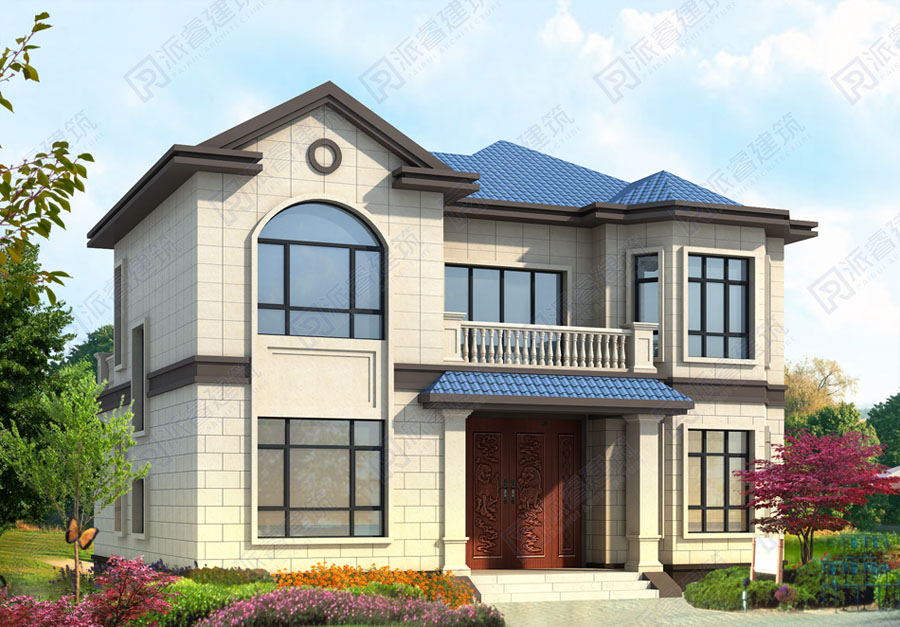 PR498-农村自建房子两层设计图纸_最新法式风格别墅外观效果图