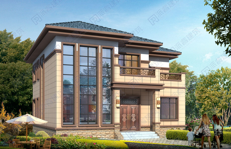 广东乐昌-110平农村自建复式别墅图纸设计图二层