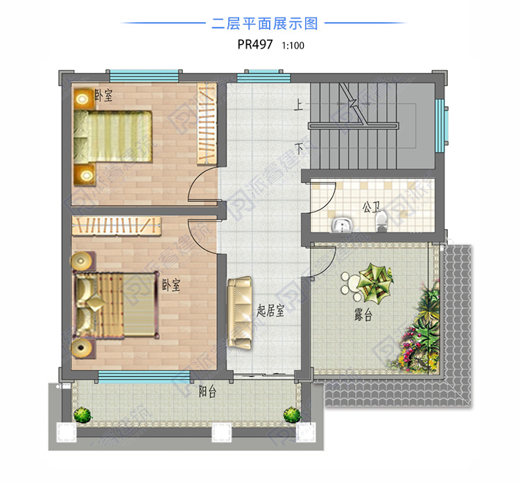 90平农村两层房屋设计图纸pr497(3).jpg
