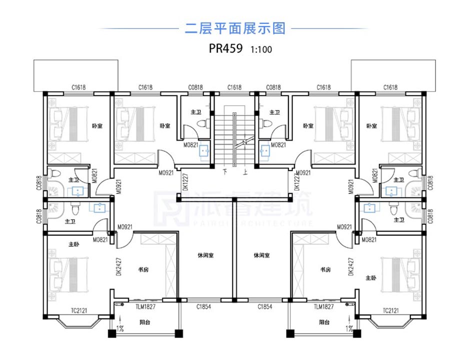 pr459兩層農村別墅簡歐風格兄弟雙拼別墅設計圖紙及全套施工圖別墅